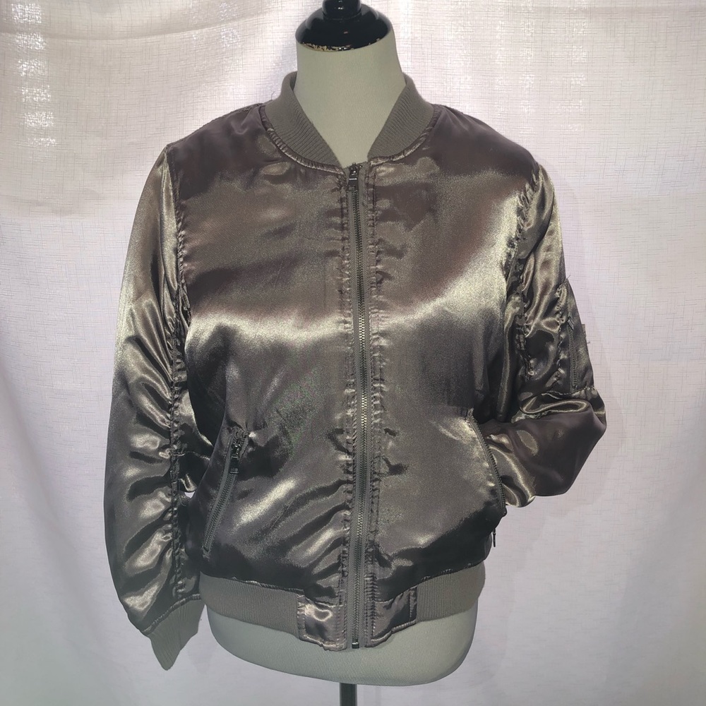 Charlotte Russe Bomber Jacket Pink Womens L